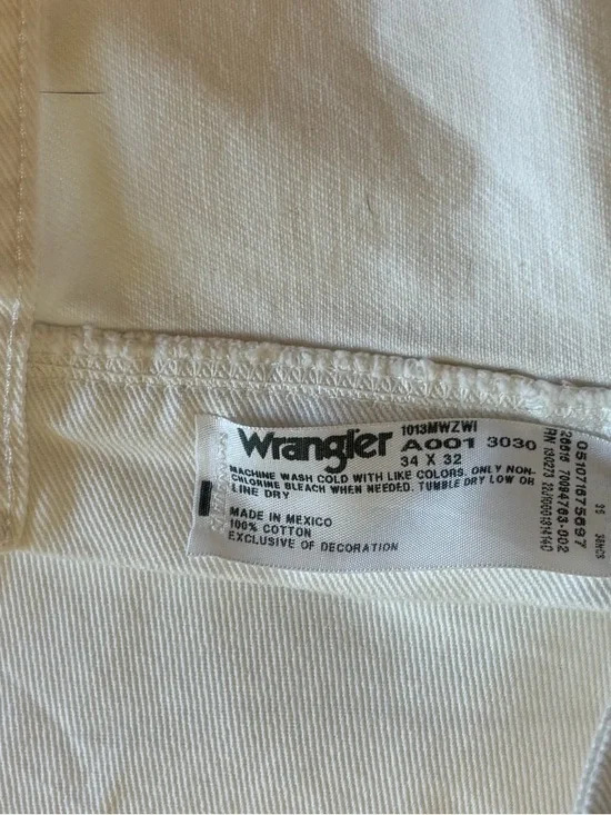 Classic White Straight-Leg Jeans wrangler bootcut cowgirl western - Picture 4 of 7